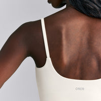 SoftMotion™ Strappy Tank Top with Built in Bra Shelf | Marshmallow White