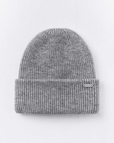 Wool Rib Knit Beanie | Gray Marl