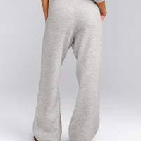 Oversized Knit Straight Leg Bottoms | Light Grey Marl