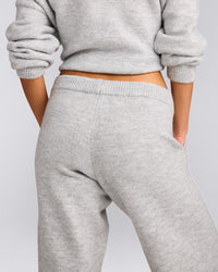 Oversized Knit Straight Leg Bottoms | Light Grey Marl