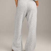 Oversized Knit Straight Leg Bottoms | Light Grey Marl