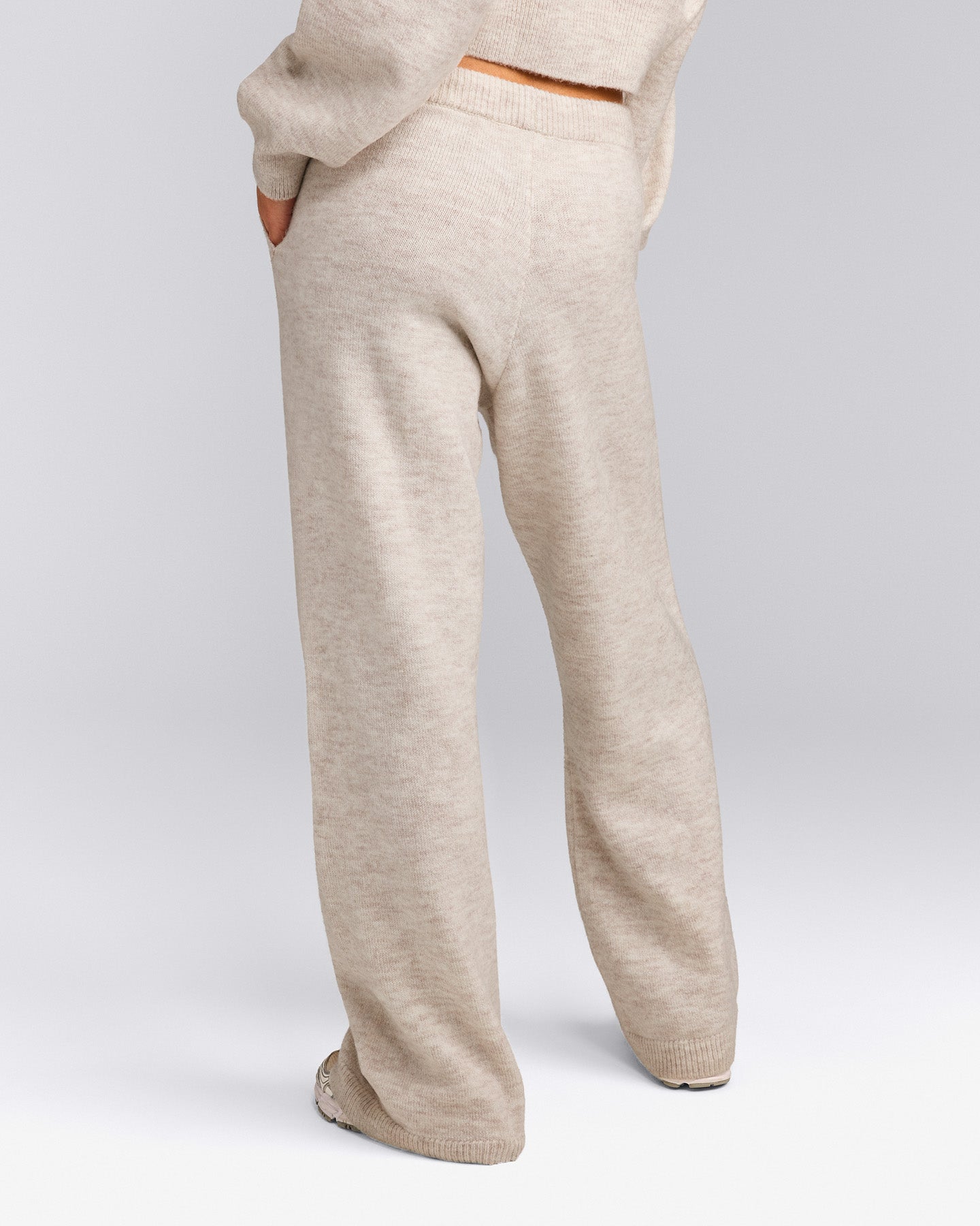 Oversized Knit Straight Leg Bottoms | Oat Marl