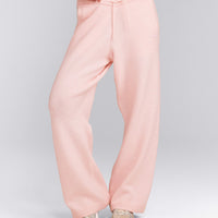Oversized Knit Straight Leg Bottoms | Soft Girl Pink