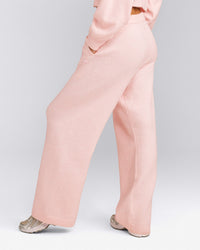 Oversized Knit Straight Leg Bottoms | Soft Girl Pink
