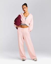 Oversized Knit Straight Leg Bottoms | Soft Girl Pink