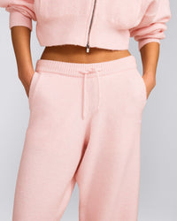 Oversized Knit Straight Leg Bottoms | Soft Girl Pink