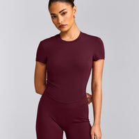 Mellow™ Motion Crew Neck Mid Top | Cherry Lacquer Purple