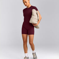 Mellow™ Motion Crew Neck Mid Top | Cherry Lacquer Purple