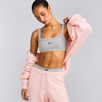 Seamless Scoop Neck Bralette | Grey Marl