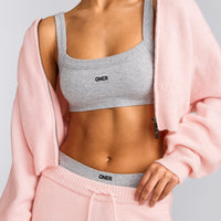 Seamless Scoop Neck Bralette | Grey Marl