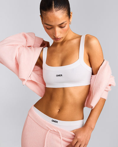 Seamless Scoop Neck Bralette | White
