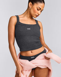 Seamless Scoop Neck Vest | Charcoal Marl
