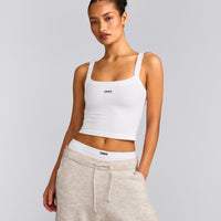 Seamless Scoop Neck Vest | White