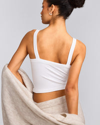 Seamless Scoop Neck Vest | White