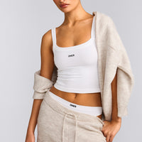 Seamless Scoop Neck Vest | White