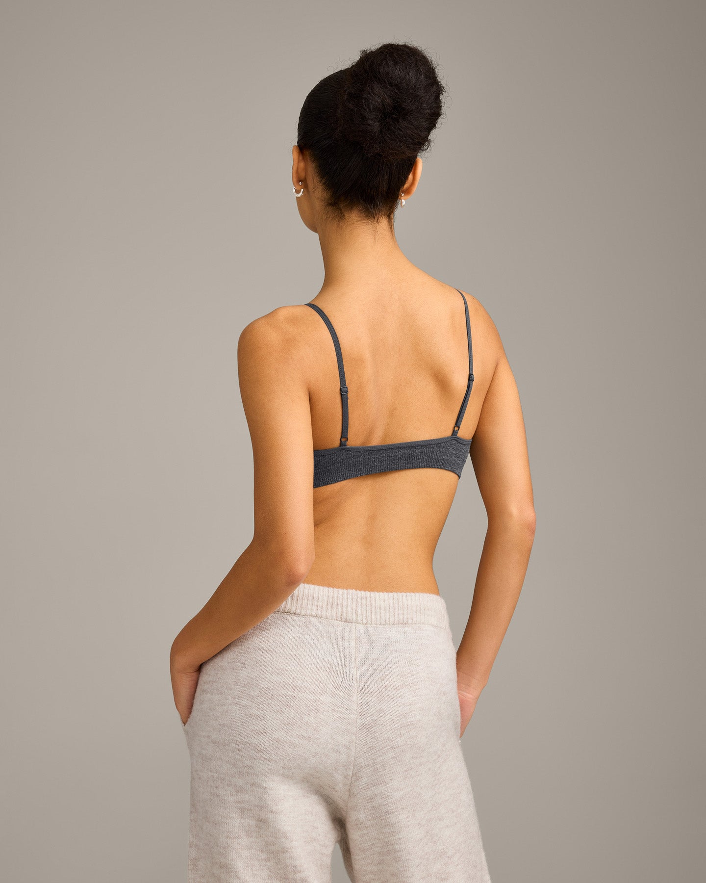 Seamless Strappy Bralette | Charcoal Marl