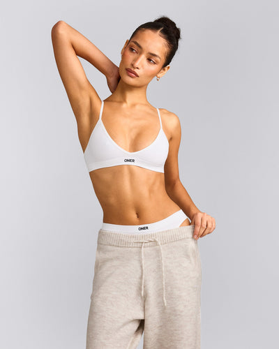 Seamless Strappy Bralette | White