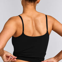 Seamless Strappy Tank Top | Black