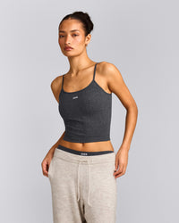 Seamless Strappy Vest | Charcoal Marl