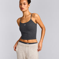 Seamless Strappy Vest | Charcoal Marl
