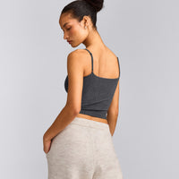 Seamless Strappy Vest | Charcoal Marl