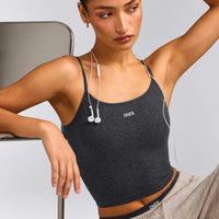 Seamless Strappy Vest | Charcoal Marl
