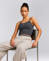 Seamless Strappy Vest | Charcoal Marl