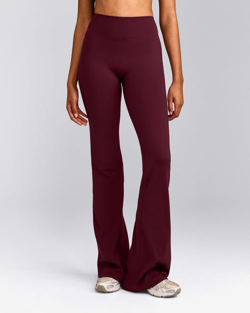 SoftMotion™ Flared Trousers with Gray Logo | Cherry Lacquer Purple