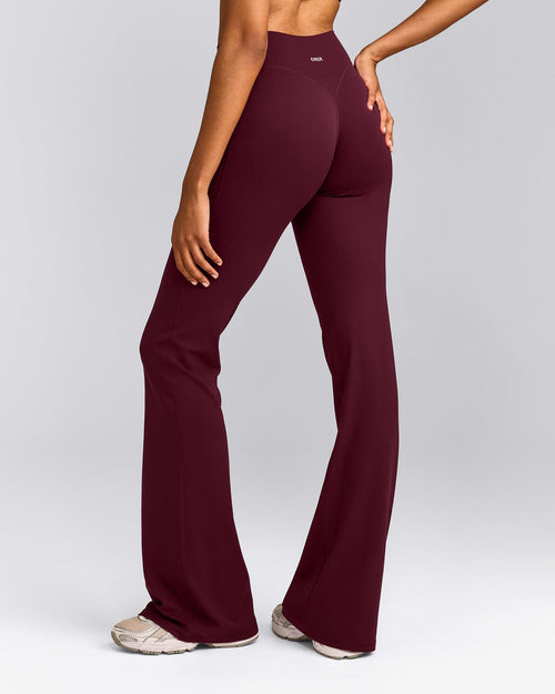 SoftMotion™ Flared Trousers with Gray Logo | Cherry Lacquer Purple