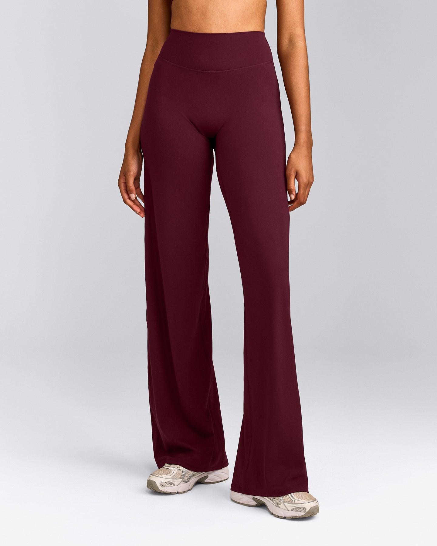 SoftMotion™ Straight Leg Bottoms with Grey Logo | Cherry Lacquer Purple