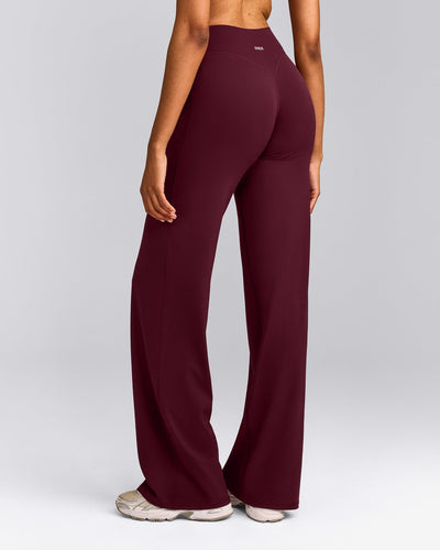 SoftMotion™ Straight Leg Bottoms with Grey Logo | Cherry Lacquer Purple