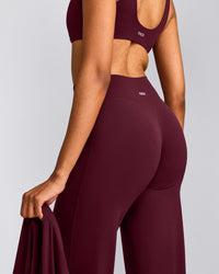 SoftMotion™ Straight Leg Bottoms with Grey Logo | Cherry Lacquer Purple