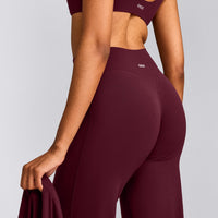 SoftMotion™ Straight Leg Bottoms with Grey Logo | Cherry Lacquer Purple