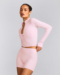 SoftMotion™ Mid Jacket with Grey Logo | Soft Girl Pink