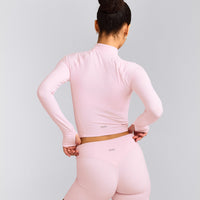 SoftMotion™ Mid Jacket with Grey Logo | Soft Girl Pink