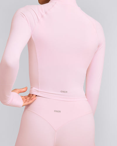 SoftMotion™ Mid Jacket with Grey Logo | Soft Girl Pink