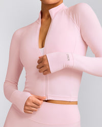 SoftMotion™ Mid Jacket with Grey Logo | Soft Girl Pink