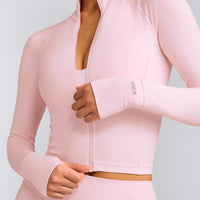 SoftMotion™ Mid Jacket with Grey Logo | Soft Girl Pink