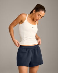 Mellow™ Rib Racer Back Vest with Built in Bra Shelf | Off White