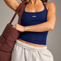 Mellow™ Rib Racer Back Vest with Built in Bra Shelf | Varsity Blue