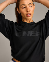 Oversized V Neck T-Shirt with Oner Graphic | Black