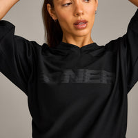 Oversized V Neck T-Shirt with Oner Graphic | Black