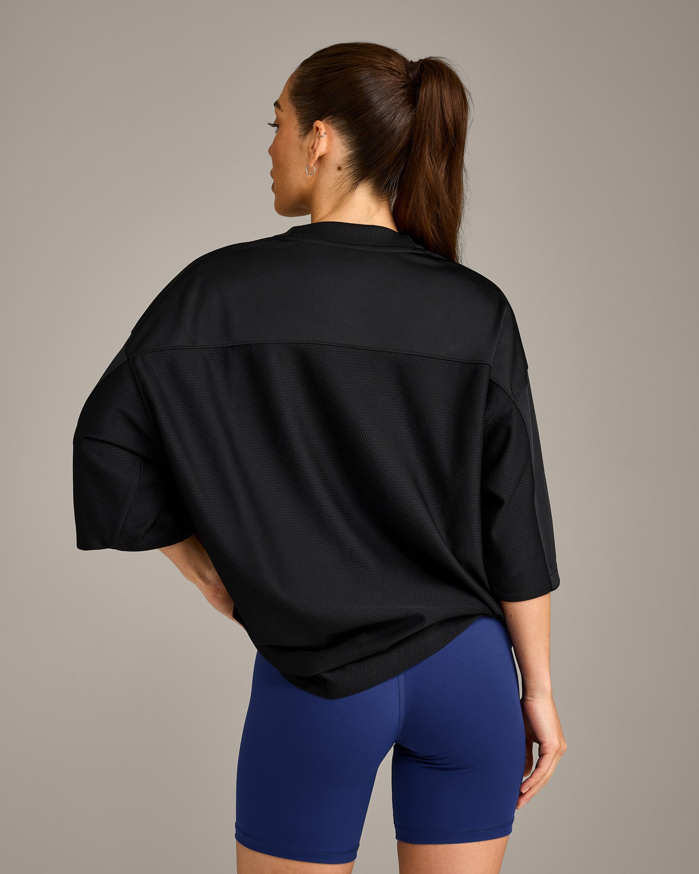 Oversized V Neck T-Shirt with Oner Graphic | Black