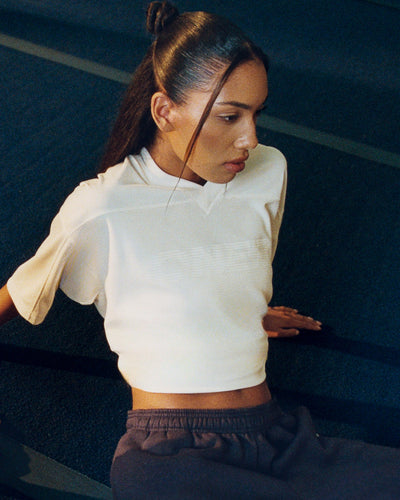 Oversized V Neck T-Shirt with Oner Graphic | Off White