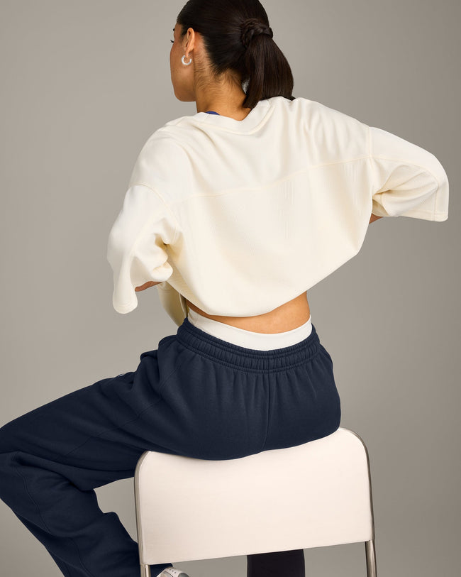 Oversized V Neck T-Shirt with Oner Graphic | Off White