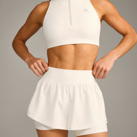 UnifiedMove™ Double Layer Shorts 5" with Reflective Logo | Marshmallow White