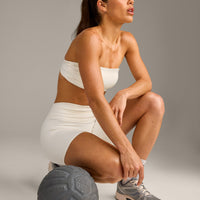UnifiedMove™ Micro Bandeau Bralette with Reflective Logo | Marshmallow White