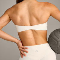 UnifiedMove™ Micro Bandeau Bralette with Reflective Logo | Marshmallow White