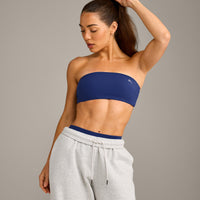 UnifiedMove Micro Bandeau Bralette with Reflective Logo | Varsity Blue