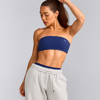 UnifiedMove™ Micro Bandeau Bralette with Reflective Logo | Varsity Blue